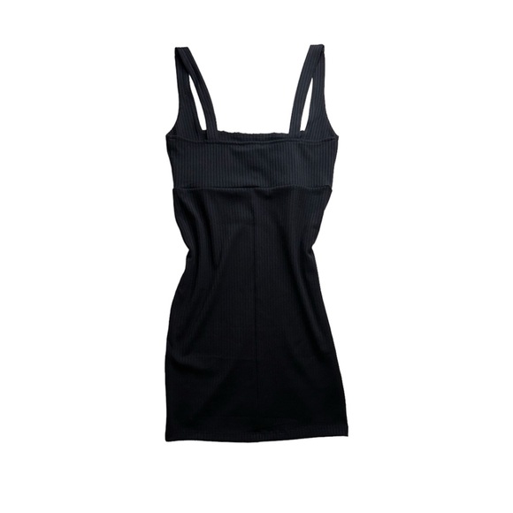 BLACK KNIT TANK DRESS W/ RUCHED BUST · SIZE M - Picture 2 of 4